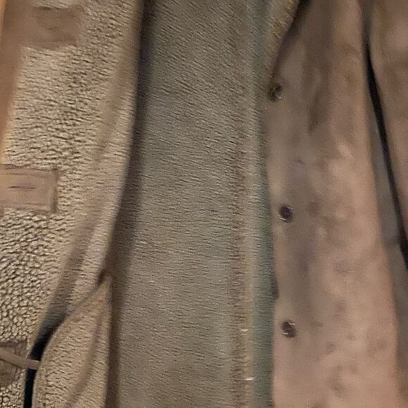 Lands End Brown Faux Shearling Overcoat Medium Petite. - Picture 5 of 5